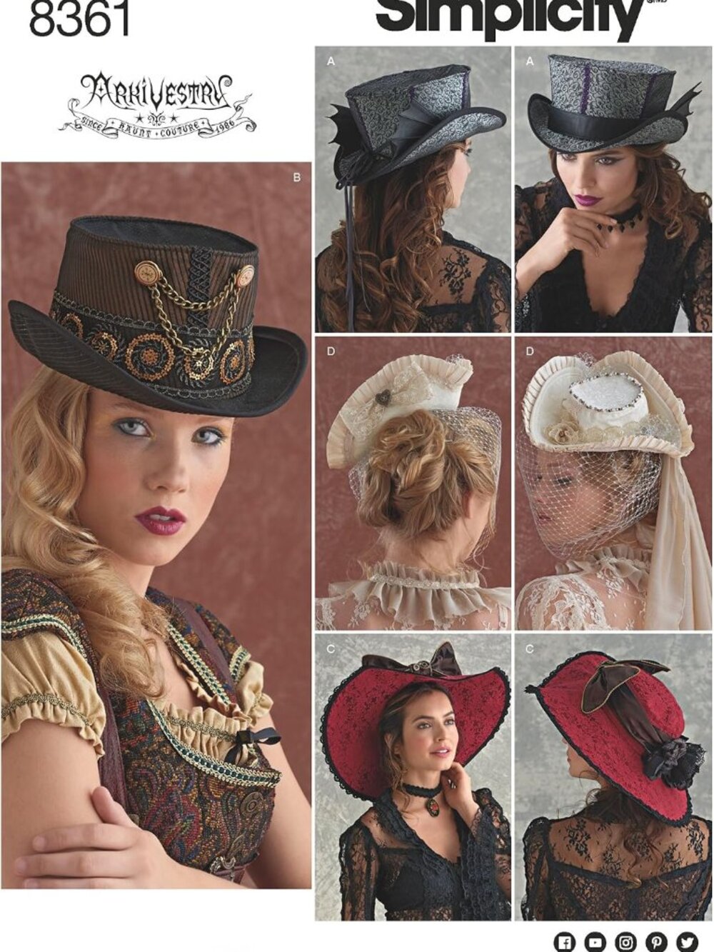 Misses Victorian Steampunk Hat Sewing Pattern Top Hat Bonnet Historical Costume